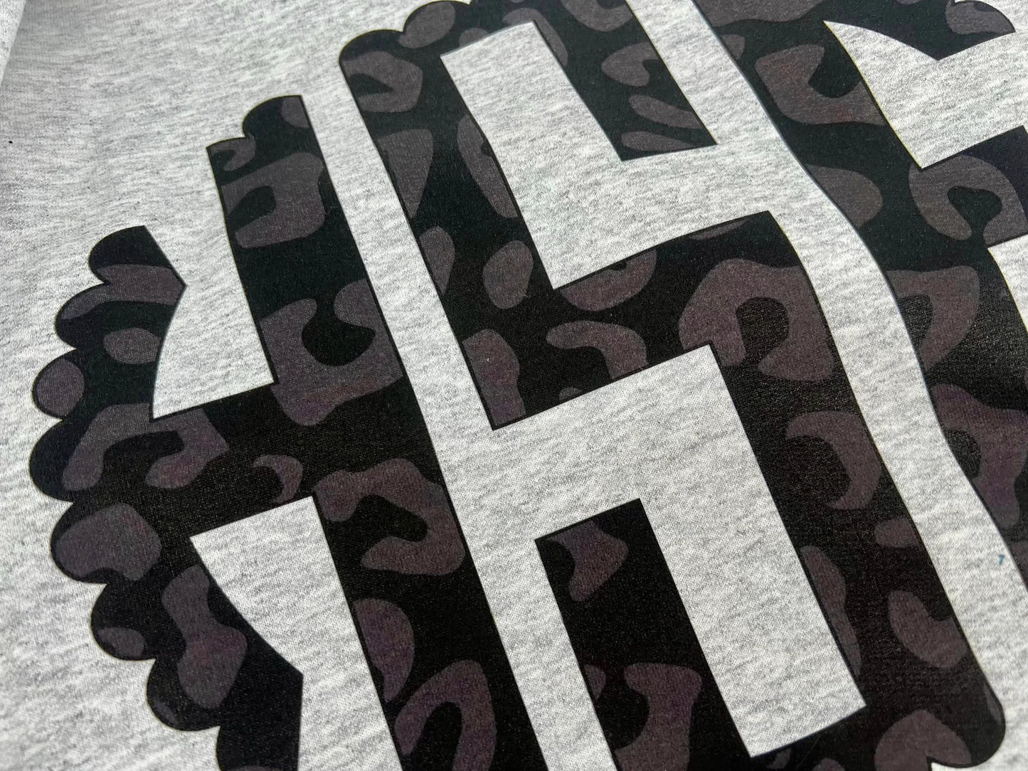Black Leopard Monogram Crewneck