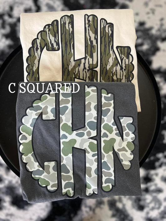 bottom land/ old school camo tee