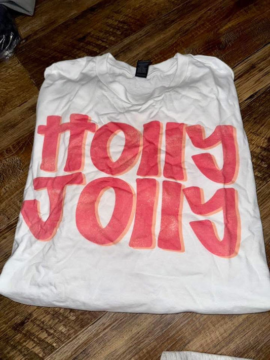 holly jolly white gilden tee size XL RTS, ships next day