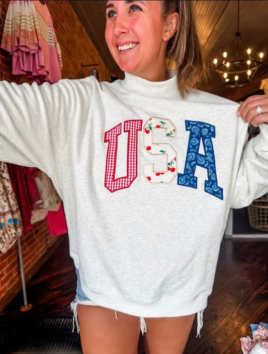 USA Embroidered Mockneck IN STOCK