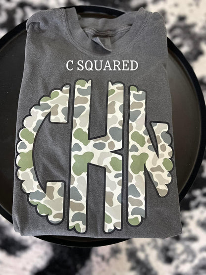 bottom land/ old school camo tee