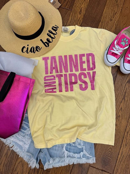Tanned and Tipsy Spangle Tee