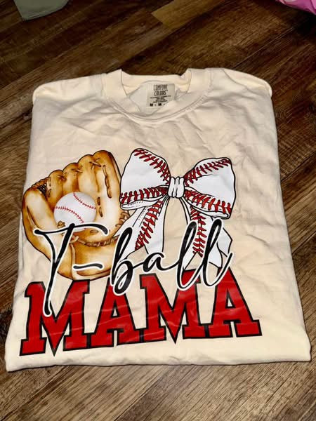 tball mama size adult medium a little off center RTS, ships next day