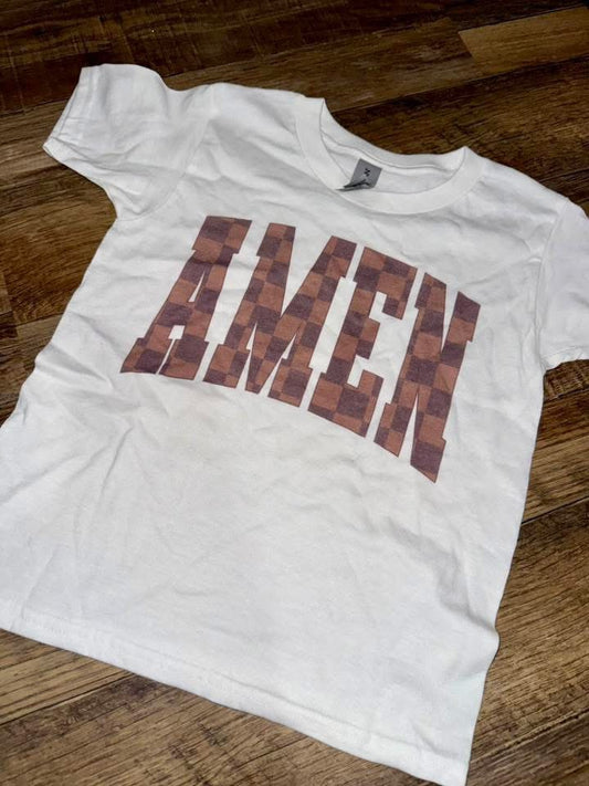 amen youth xs white gildan tee RTS, ships next day